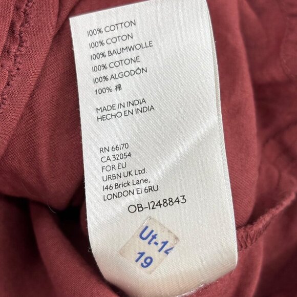 Anthropologie Eula Pintuck Mini Skirt Size M Rust Red Cotton Pleated Lined - Picture 10 of 10